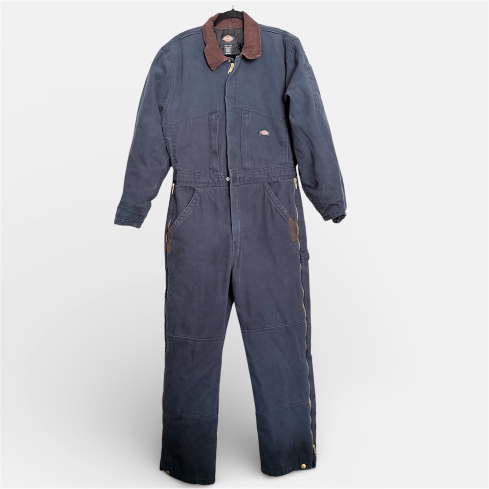 Dickies Insulated Coveralls Blue Canvas Men’s Size Medium Workwear